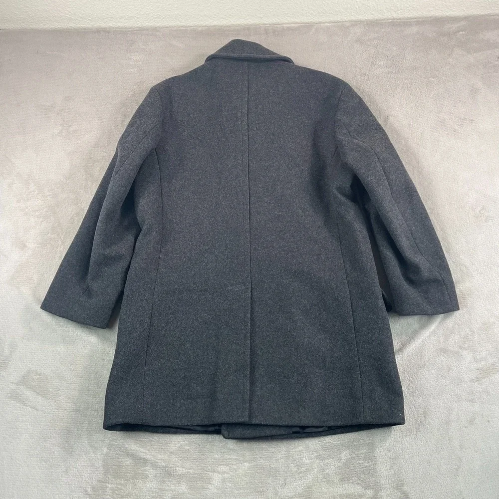 Vintage Banana‎ Republic Pea Coat Men Medium Grey Wool Cashmere Double Breasted